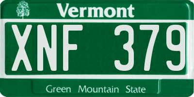 VT license plate XNF379