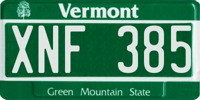 VT license plate XNF385
