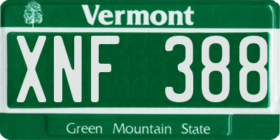 VT license plate XNF388