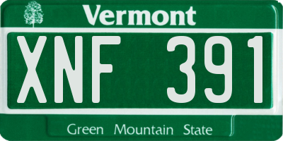 VT license plate XNF391