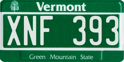 VT license plate XNF393
