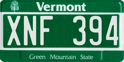 VT license plate XNF394