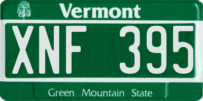 VT license plate XNF395