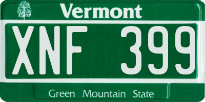 VT license plate XNF399