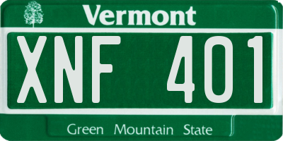 VT license plate XNF401