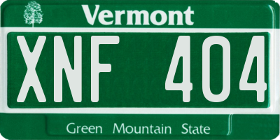 VT license plate XNF404
