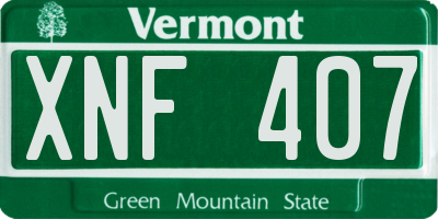 VT license plate XNF407