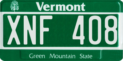 VT license plate XNF408