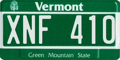 VT license plate XNF410