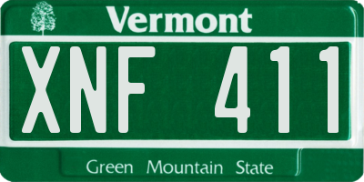 VT license plate XNF411