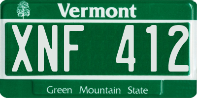 VT license plate XNF412