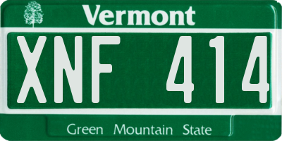 VT license plate XNF414