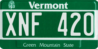 VT license plate XNF420