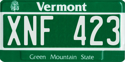 VT license plate XNF423