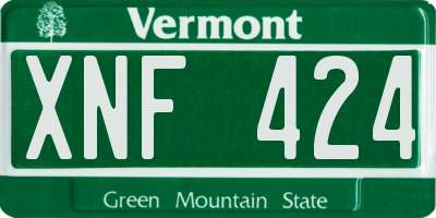 VT license plate XNF424