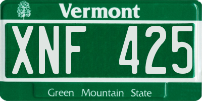 VT license plate XNF425