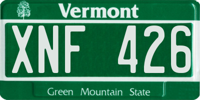 VT license plate XNF426