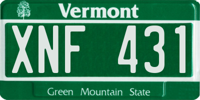 VT license plate XNF431