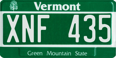 VT license plate XNF435