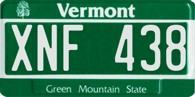 VT license plate XNF438