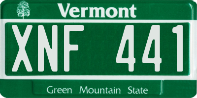 VT license plate XNF441