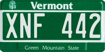 VT license plate XNF442