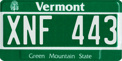 VT license plate XNF443