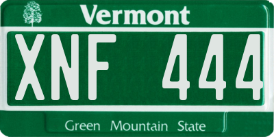 VT license plate XNF444
