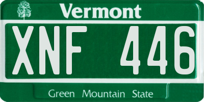 VT license plate XNF446