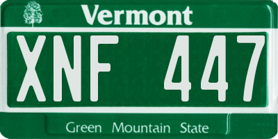 VT license plate XNF447