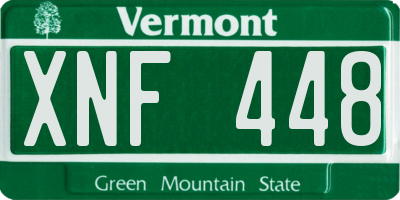 VT license plate XNF448