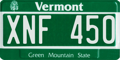 VT license plate XNF450