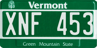 VT license plate XNF453
