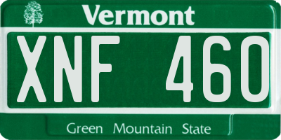 VT license plate XNF460