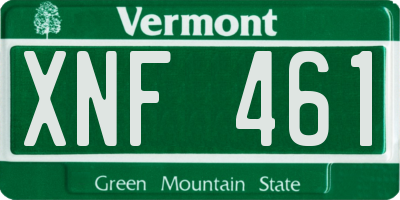 VT license plate XNF461