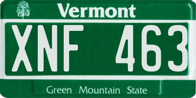 VT license plate XNF463