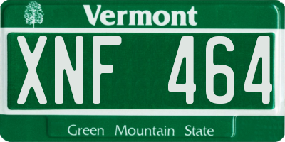 VT license plate XNF464