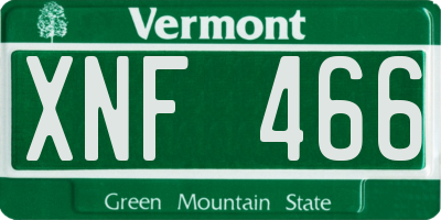 VT license plate XNF466