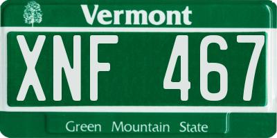 VT license plate XNF467