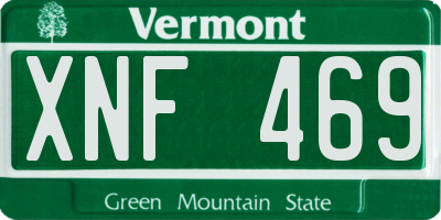 VT license plate XNF469