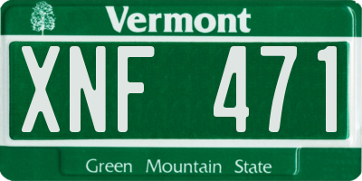 VT license plate XNF471