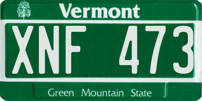 VT license plate XNF473