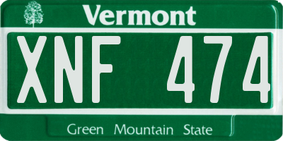 VT license plate XNF474