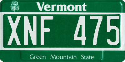 VT license plate XNF475