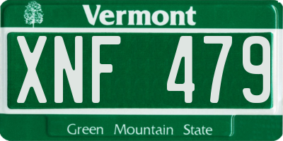 VT license plate XNF479