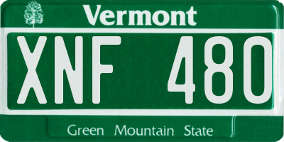 VT license plate XNF480