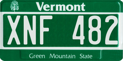 VT license plate XNF482