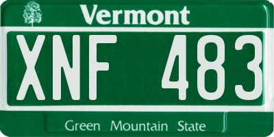 VT license plate XNF483