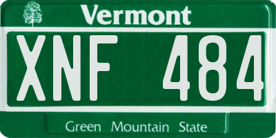 VT license plate XNF484