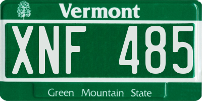 VT license plate XNF485